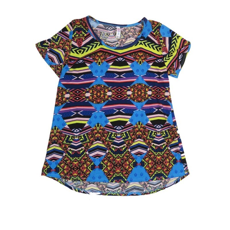 LuLaRoe CLASSIC Tee d Medium (M) Stripe Diamond Geometric Multicolor MEDIUM-200B-U Womens Short Sleeve Tee fits Adult sizes 10-12 LuLaRoe CLASSIC Tee d Medium (M) Stripe Diamond Geometric Multicolor MEDIUM-200B-U Womens Short Sleeve Tee fits Adult sizes 10-12