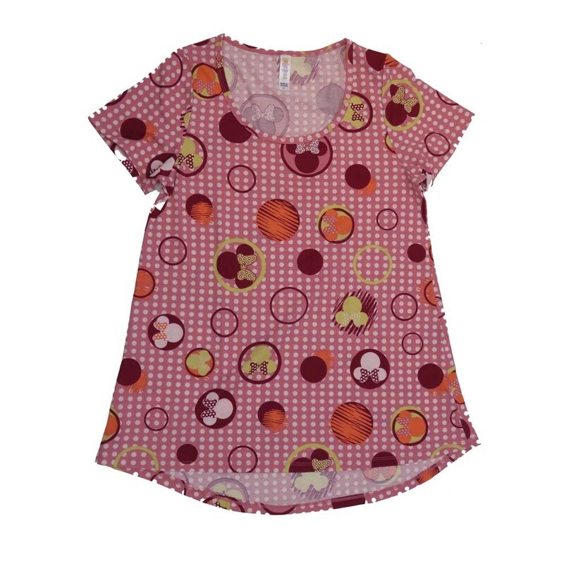 LuLaRoe CLASSIC Tee b X-Small (XS) Disney Minnie Mouse XS-237-V Womens Short Sleeve Tee fits Adult sizes 2-4