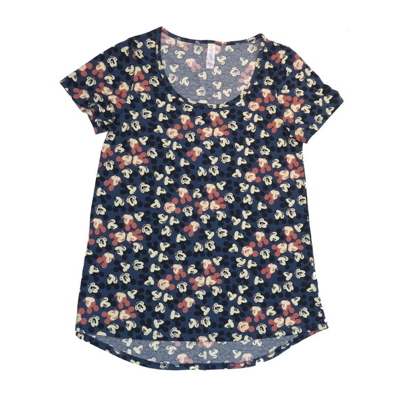 LuLaRoe CLASSIC Tee b X-Small (XS) Disney Mickey Mouse XS-233-V Womens Short Sleeve Tee fits Adult sizes 2-4