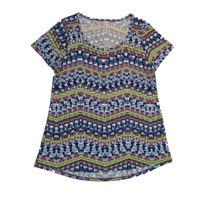 LuLaRoe CLASSIC Tee b X-Small (XS) Disney Mickey Mouse XS-232-V Womens Short Sleeve Tee fits Adult sizes 2-4