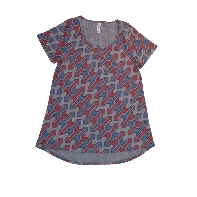 LuLaRoe CLASSIC Tee b X-Small (XS) Stripe Arrows XS-226-C Womens Short Sleeve Tee fits Adult sizes 2-4