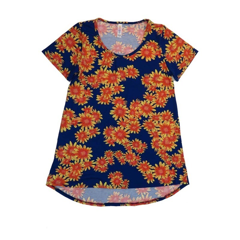 LuLaRoe CLASSIC Tee b X-Small (XS) Sunflowers XS-206-G Womens Short Sleeve Tee fits Adult sizes 2-4
