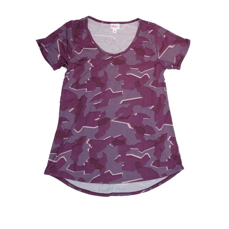 LuLaRoe CLASSIC Tee b X-Small (XS) Geometric Abstract camo XS-208-G Womens Short Sleeve Tee fits Adult sizes 2-4