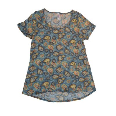 LuLaRoe CLASSIC Tee c Small (S) Paisley Floral Geometric SMALL-247-G Womens Short Sleeve Tee fits Adult sizes 6-8