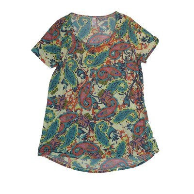 LuLaRoe CLASSIC Tee c Small (S) Paisley Floral SMALL-252-G Womens Short Sleeve Tee fits Adult sizes 6-8