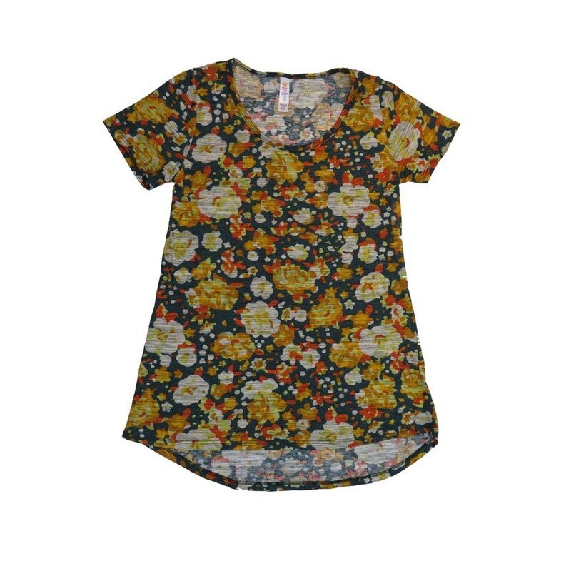 LuLaRoe CLASSIC Tee a XX-Small (XXS) Floral Blue Green Red White XXS-211-U Womens Short Sleeve Tee fits Adult sizes 00-0