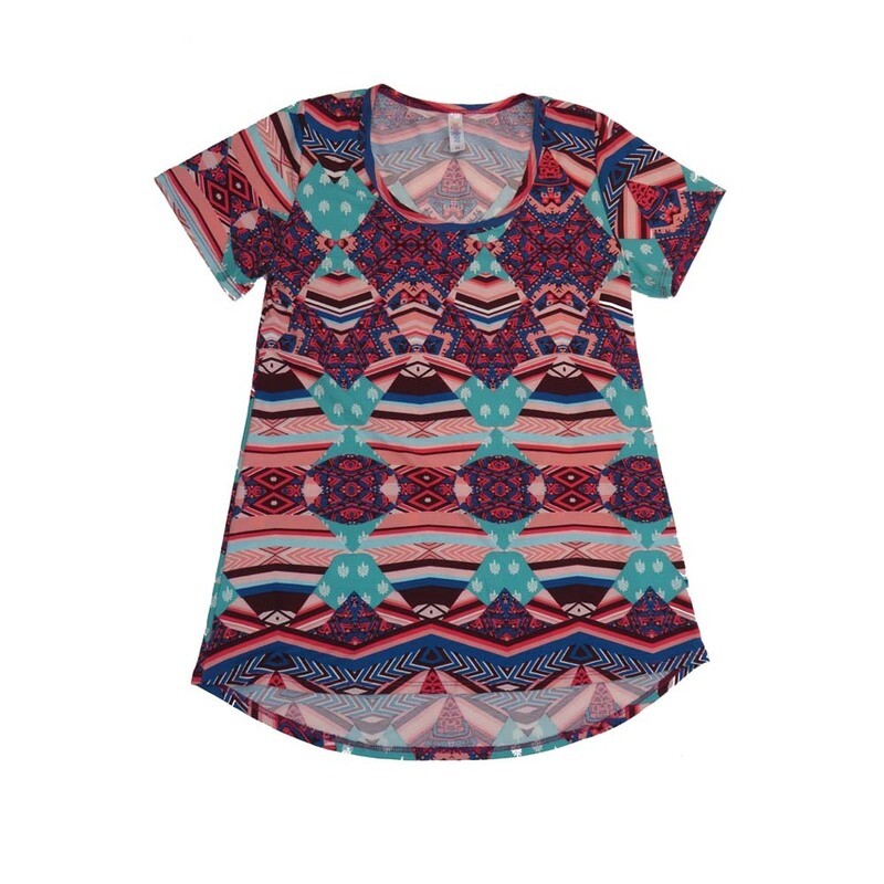 LuLaRoe CLASSIC Tee b X-Small (XS) 70s Gods Eye Trippy XS-213-U Womens Short Sleeve Tee fits Adult sizes 2-4