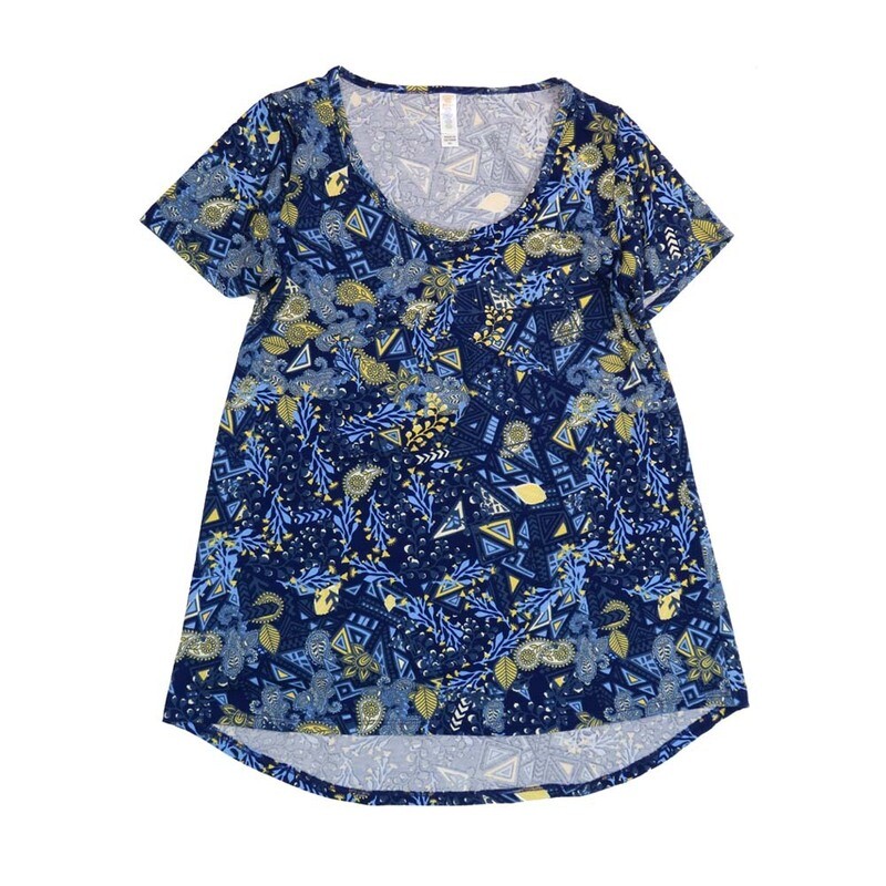 LuLaRoe CLASSIC Tee b X-Small (XS) Paisley Floral XS-243-V Womens Short Sleeve Tee fits Adult sizes 2-4