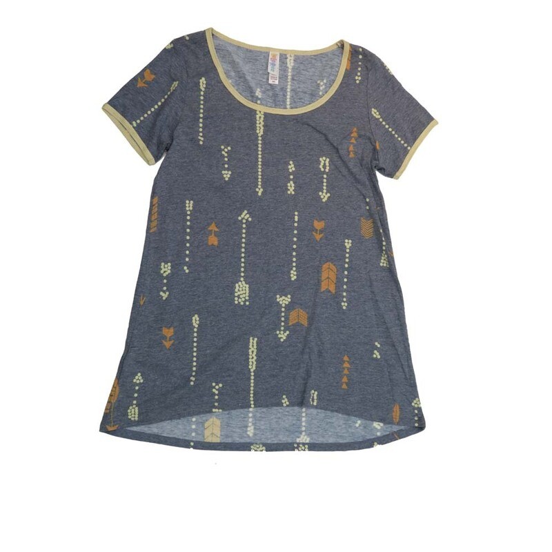 LuLaRoe CLASSIC Tee a XX-Small (XXS) Arrows Polka Dots Blue Green XXS-256-V Womens Short Sleeve Tee fits Adult sizes 00-0