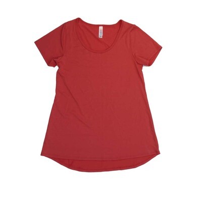LuLaRoe CLASSIC Tee a XX-Small (XXS) Solid Red XXS-226-C Womens Short Sleeve Tee fits Adult sizes 00-0
