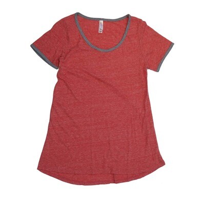 LuLaRoe CLASSIC Tee a XX-Small (XXS) Solid Heathered Red Gray XXS-209-G Womens Short Sleeve Tee fits Adult sizes 00-0