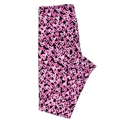 LuLaRoe One Size OS Valentines Glowing Hearts Maroon Pink Womens Leggings fits Adults sizes 2-10  4452-A