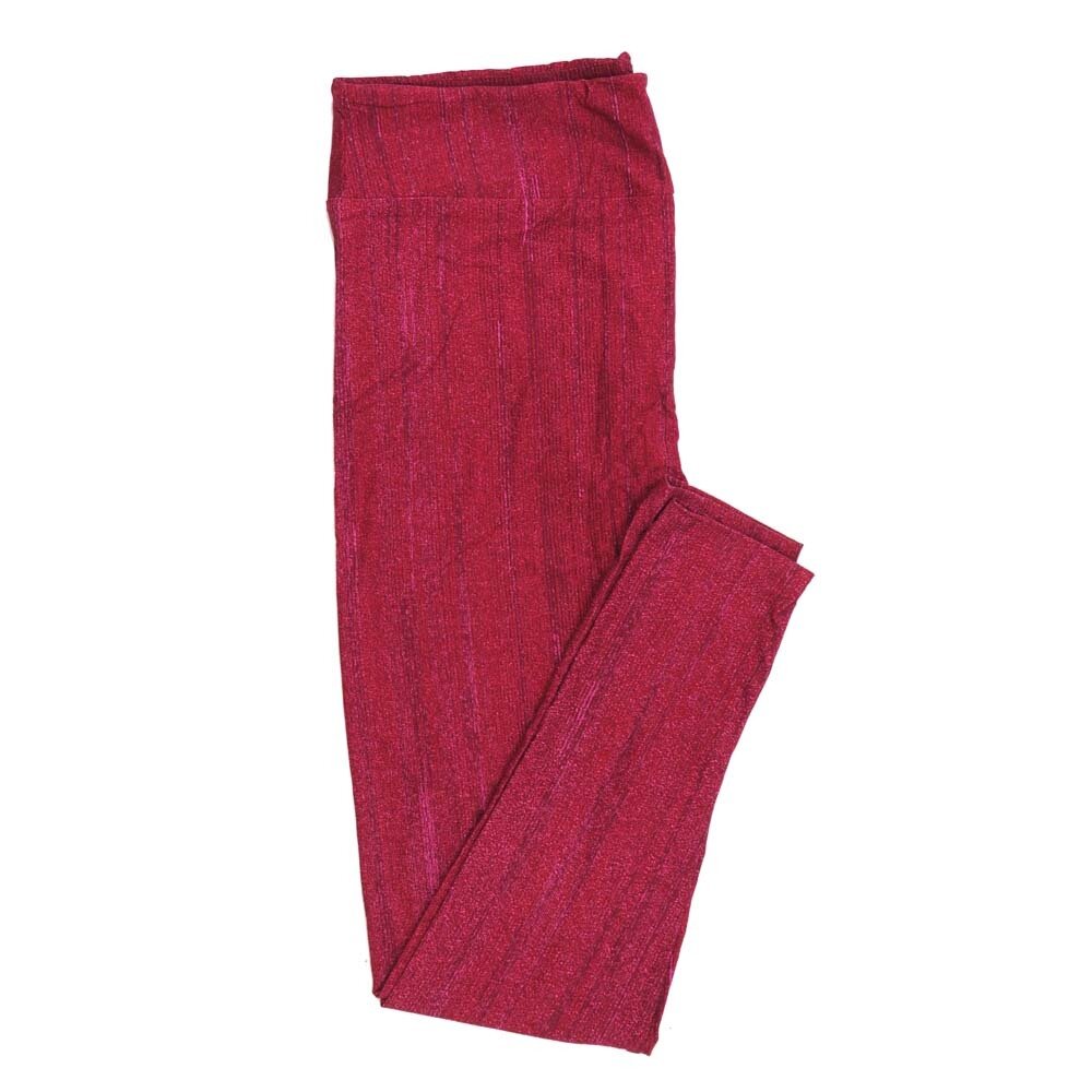 LuLaRoe One Size OS Valentines Micro Strip Maroon Gray Womens Leggings fits Adults sizes 2-10  4457-B