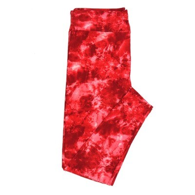 LuLaRoe One Size OS Valentines Batik Abstract Dye Pink Orangish Red Womens Leggings fits Adults sizes 2-10  4461-A
