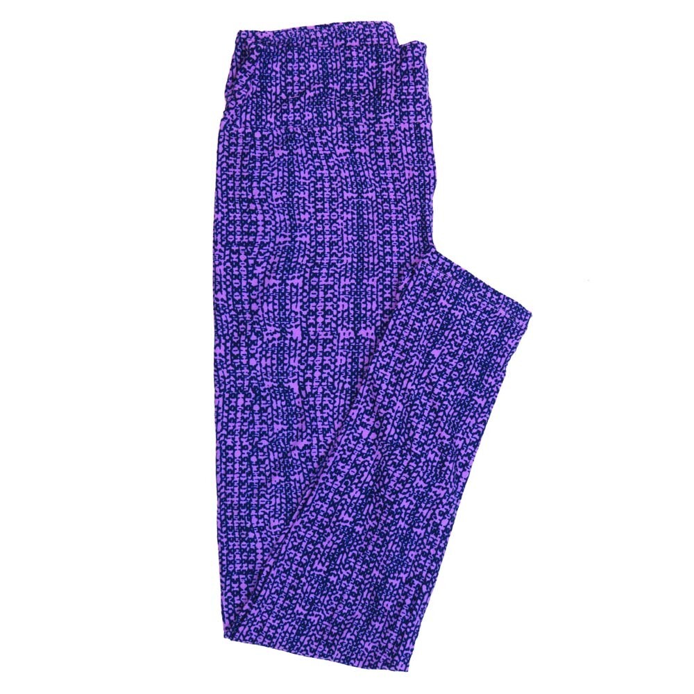 LuLaRoe One Size OS Stripe Purple Blue Leggings (OS fits Adults 2-10)
