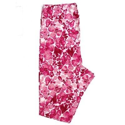 LuLaRoe Tween TW Valentines Floral Primrose Pink Red Magenta Leggings fits Adult sizes 00-0 3410-D