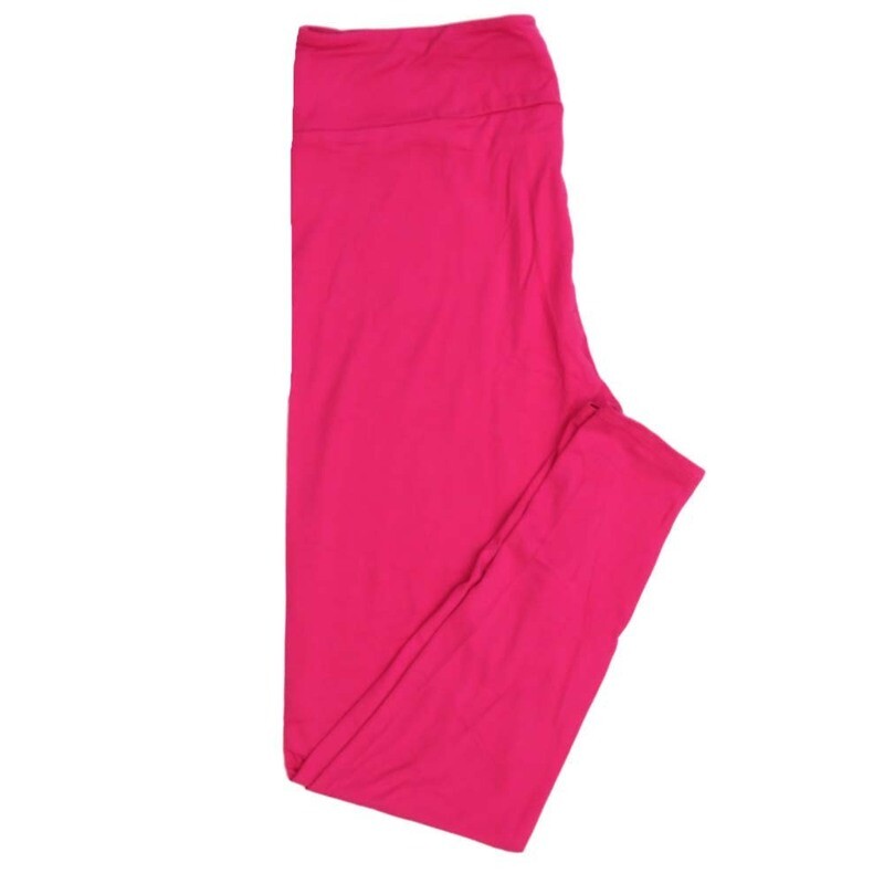 LuLaRoe One Size OS Valentines Solid Electric Pink Womens Leggings fits Adults sizes 2-10  4451-A