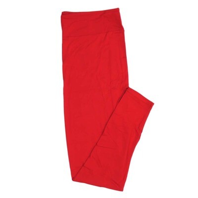 LuLaRoe One Size OS Valentines Solid Red Womens Leggings fits Adults sizes 2-10  4449-A