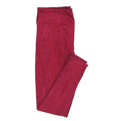 LuLaRoe Tween TW Valentines Micro Strip Maroon Gray Leggings fits Adult sizes 00-0 3409-C