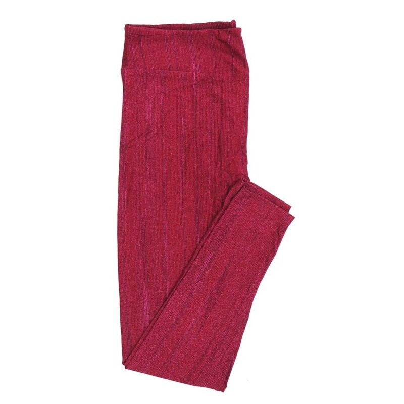 LuLaRoe Tween TW Valentines Micro Strip Maroon Gray Leggings fits Adult sizes 00-0  3409-C