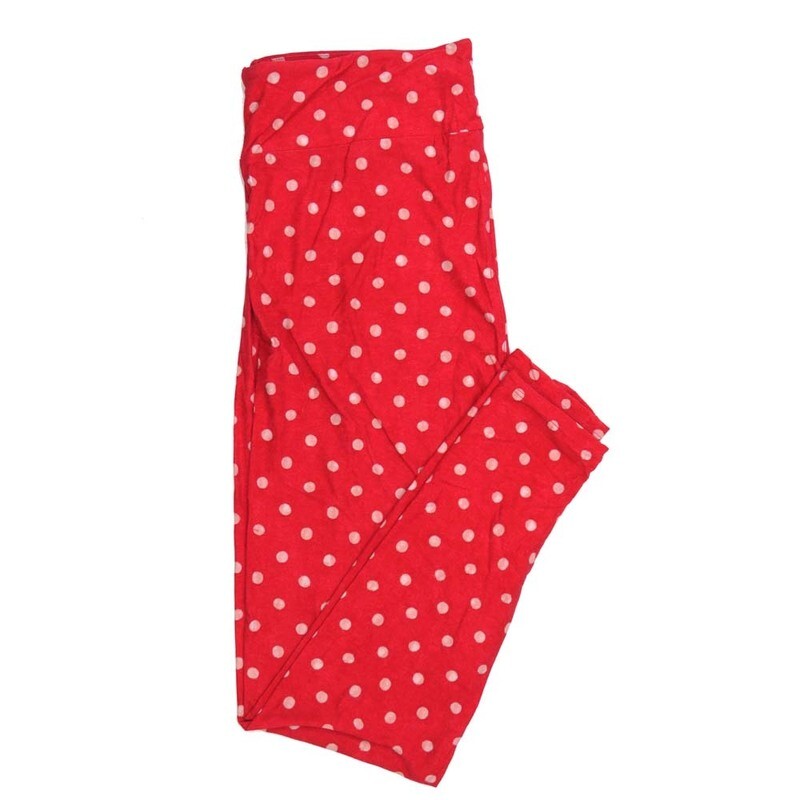 LuLaRoe Tween TW Valentines Polka Dot Red Pink Leggings fits Adult sizes 00-0  3408-C