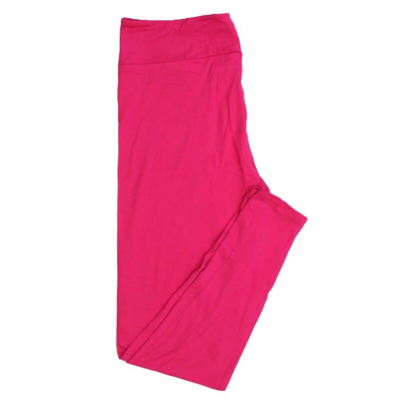 LuLaRoe Tween TW Valentines Solid Electric Pink Leggings fits Adult sizes 00-0  3409-A