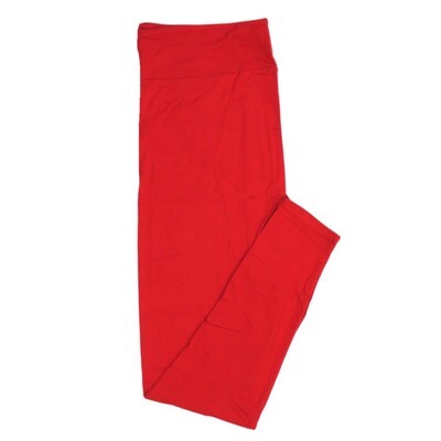 LuLaRoe Tween TW Valentines Solid Red Leggings fits Adult sizes 00-0 3406-B