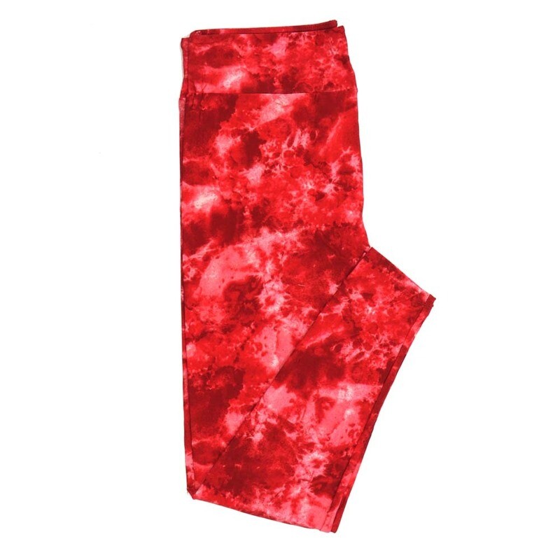 LuLaRoe TC2 TCTWO Valentines Batik Abstract Dye Pink Orangish Red Leggings fits Adult sizes 18-26  9118-E