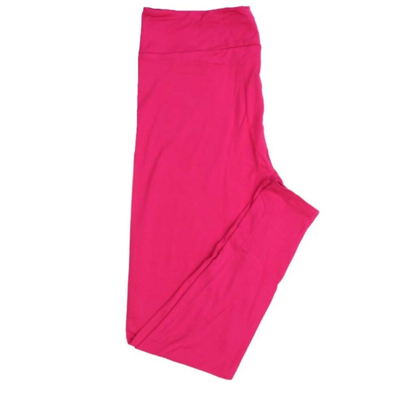 LuLaRoe TC2 TCTWO Valentines Solid Electric Pink Leggings fits Adult sizes 18-26  9117-A