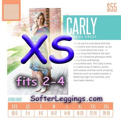 Carly X-Small XS LuLaRoe Dress fits 2-4