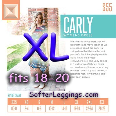 Carly X-Large XL LuLaRoe Dress fits 18-20