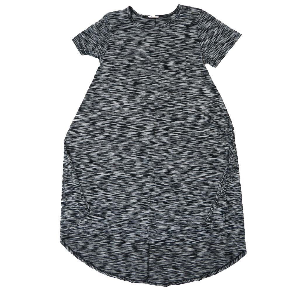 LuLaRoe CARLY a XX-Small XXS Trippy 70s Geometric Black White Swing Dress fits womens sizes 00-0 A-XXS-221 Retail $55