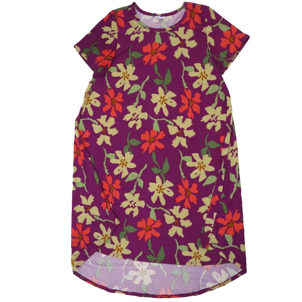 LuLaRoe CARLY d Medium (M) Floral Swing Dress fits womens sizes 10-12 D-MEDIUM-204-B Retail $55