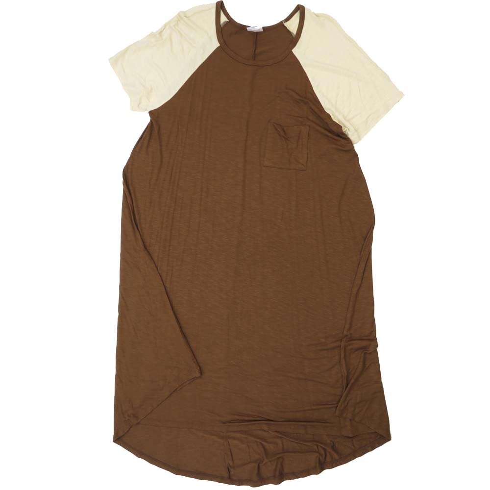 LuLaRoe CARLY g XX-Large (2XL) Solid Brown Beige Swing Dress fits womens sizes 22-24  G-2XL-217  Retail $55