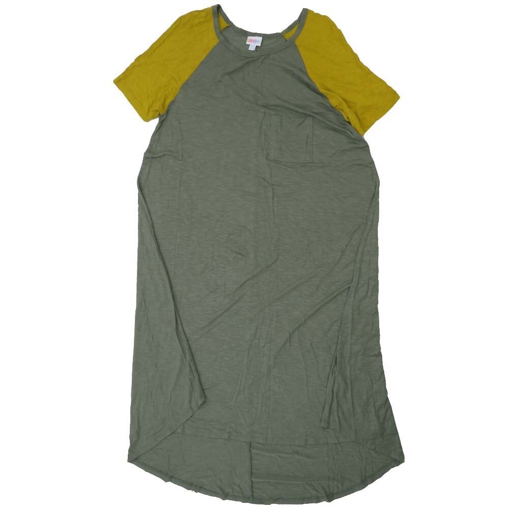 LuLaRoe CARLY g XX-Large (2XL) Solid Green Yellow Swing Dress fits womens sizes 22-24  G-2XL-223  Retail $55