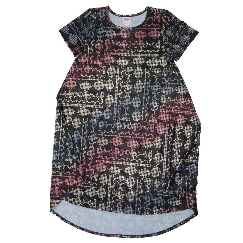 LuLaRoe CARLY c Small (S) Elegant Collection Polka Dot Multicolor Swing Dress fits womens sizes 6-8  C-SMALL-203  Retail $55