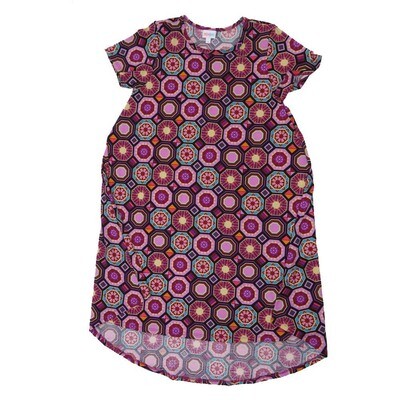 LuLaRoe CARLY c Small (S) Geometric Polka Dot Mandala Swing Dress fits womens sizes 6-8 C-SMALL-212-B Retail $55