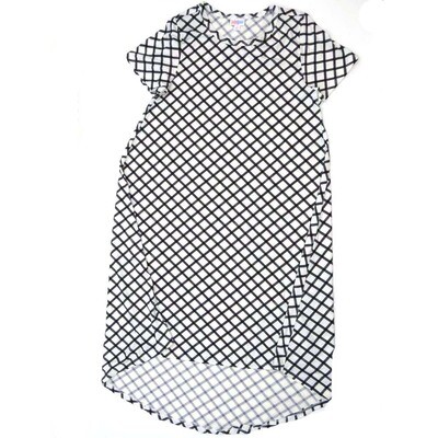 LuLaRoe CARLY c Small (S) Grid Black White Checkerboard Swing Dress fits womens sizes 6-8 C-SMALL-219 Retail $55