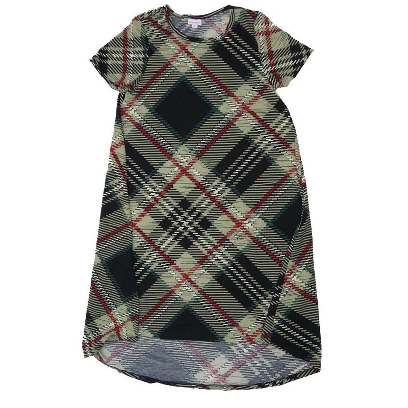 LuLaRoe CARLY c Small (S) Plaid Stripe Swing Dress fits womens sizes 6-8  C-SMALL-204  Retail $55