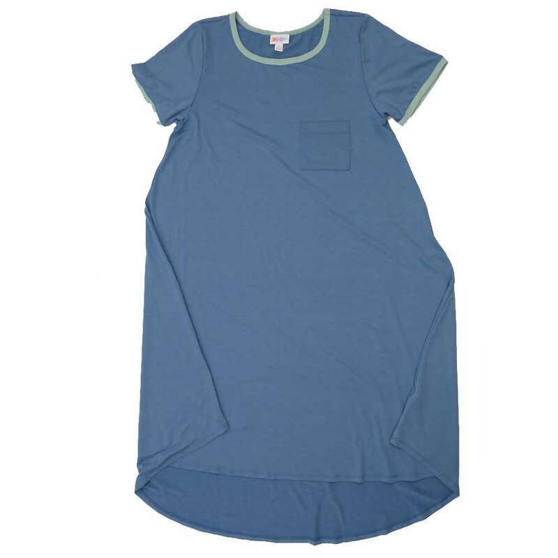 LuLaRoe CARLY c Small (S) Solid Blue Swing Dress fits womens sizes 6-8  C-SMALL-222  Retail $55