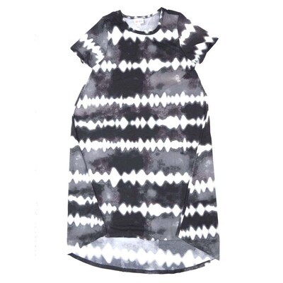 LuLaRoe CARLY c Small (S) Trippy 70s Batik Stripe Swing Dress fits womens sizes 6-8 C-SMALL-217 Retail $55