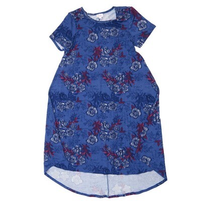 LuLaRoe CARLY b X-Small (XS) Floral Hybiscus Swing Dress fits womens sizes 2-4 B-XS-203 Retail $55