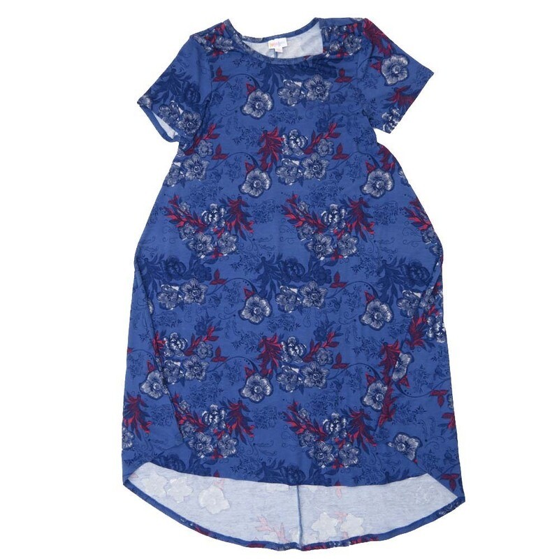 LuLaRoe CARLY b X-Small (XS) Floral Hybiscus Swing Dress fits womens sizes 2-4  B-XS-203  Retail $55