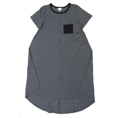 LuLaRoe CARLY b X-Small (XS) Solid Heathered Gray Black Swing Dress fits womens sizes 2-4 B-XS-223 Retail $55