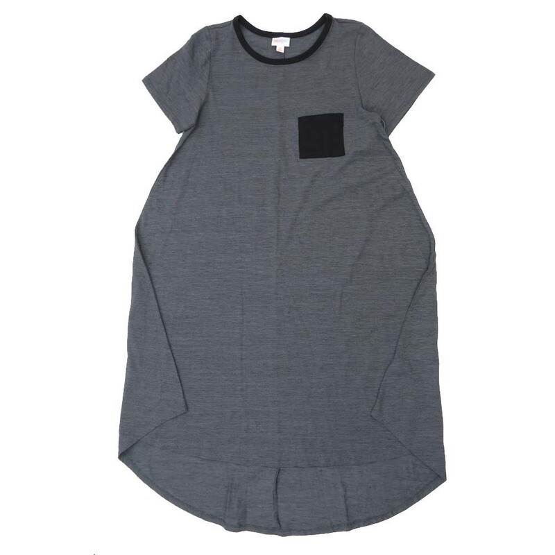LuLaRoe CARLY b X-Small (XS) Solid Heathered Gray Black Swing Dress fits womens sizes 2-4  B-XS-223  Retail $55