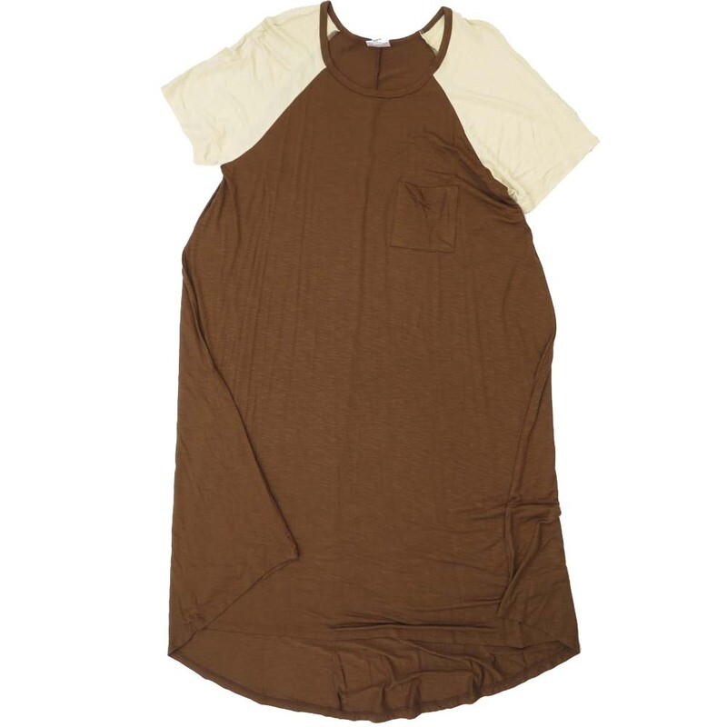 LuLaRoe CARLY g XX-Large (2XL) Solid Brown Beige Swing Dress fits womens sizes 22-24  G-2XL-217  Retail $55