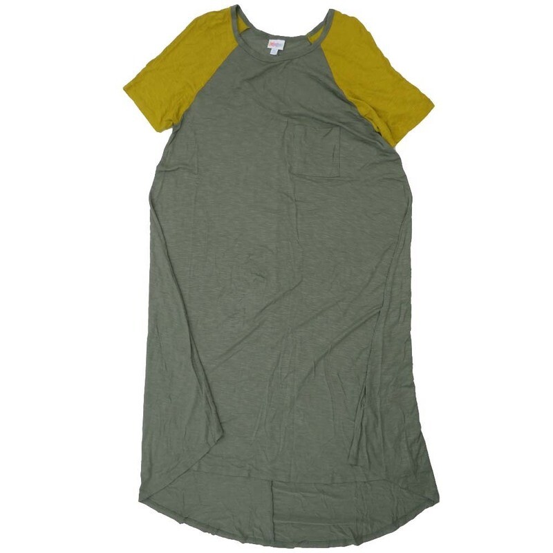 LuLaRoe CARLY g XX-Large (2XL) Solid Green Yellow Swing Dress fits womens sizes 22-24  G-2XL-223  Retail $55
