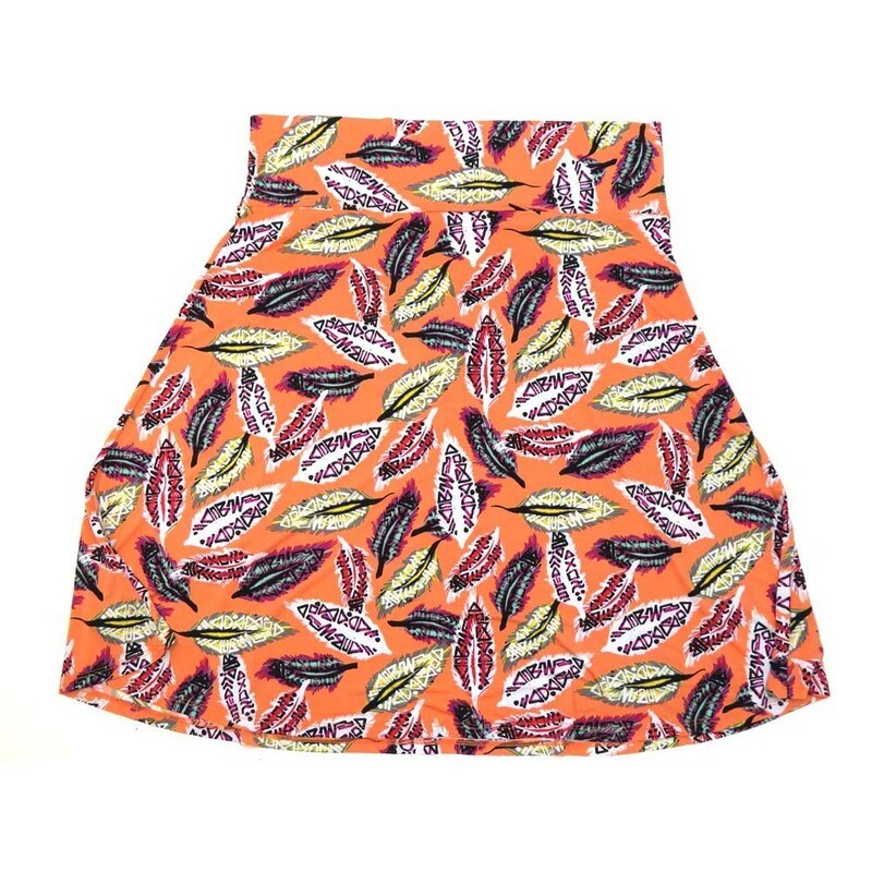 LuLaRoe AZURE h XXX-Large 3XL Feathers Geometric A-Line Knee Length Skirt 3XL-204 fits Adult sizes 22-24