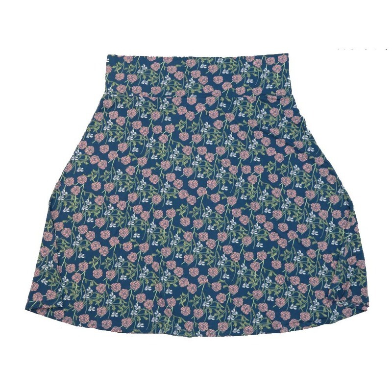 LuLaRoe AZURE h XXX-Large 3XL Roses A-Line Knee Length Skirt 3XL-203 fits Adult sizes 22-24