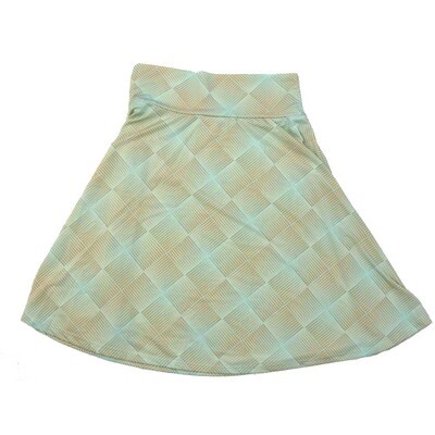 LuLaRoe AZURE a Kids 10 Geometric Stripe Checkerboard A-Line Knee Length Skirt KIDS-10-202 fits kids size 10